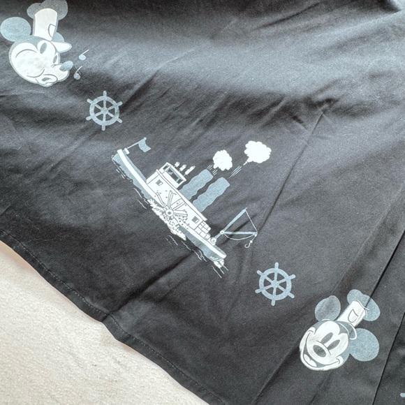 NWT Her Universe Disney Steamboat Willie Dress XL | Fit Flare Black White Stripe - Picture 5 of 11